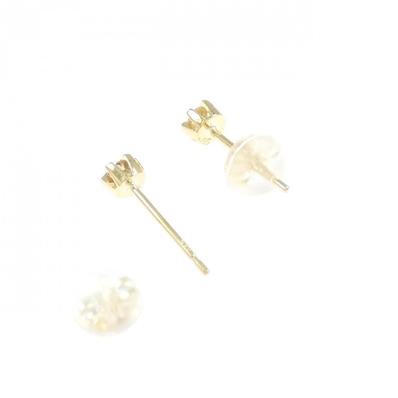 K18YG ソリティア ダイヤモンド ピアス 0.10CT