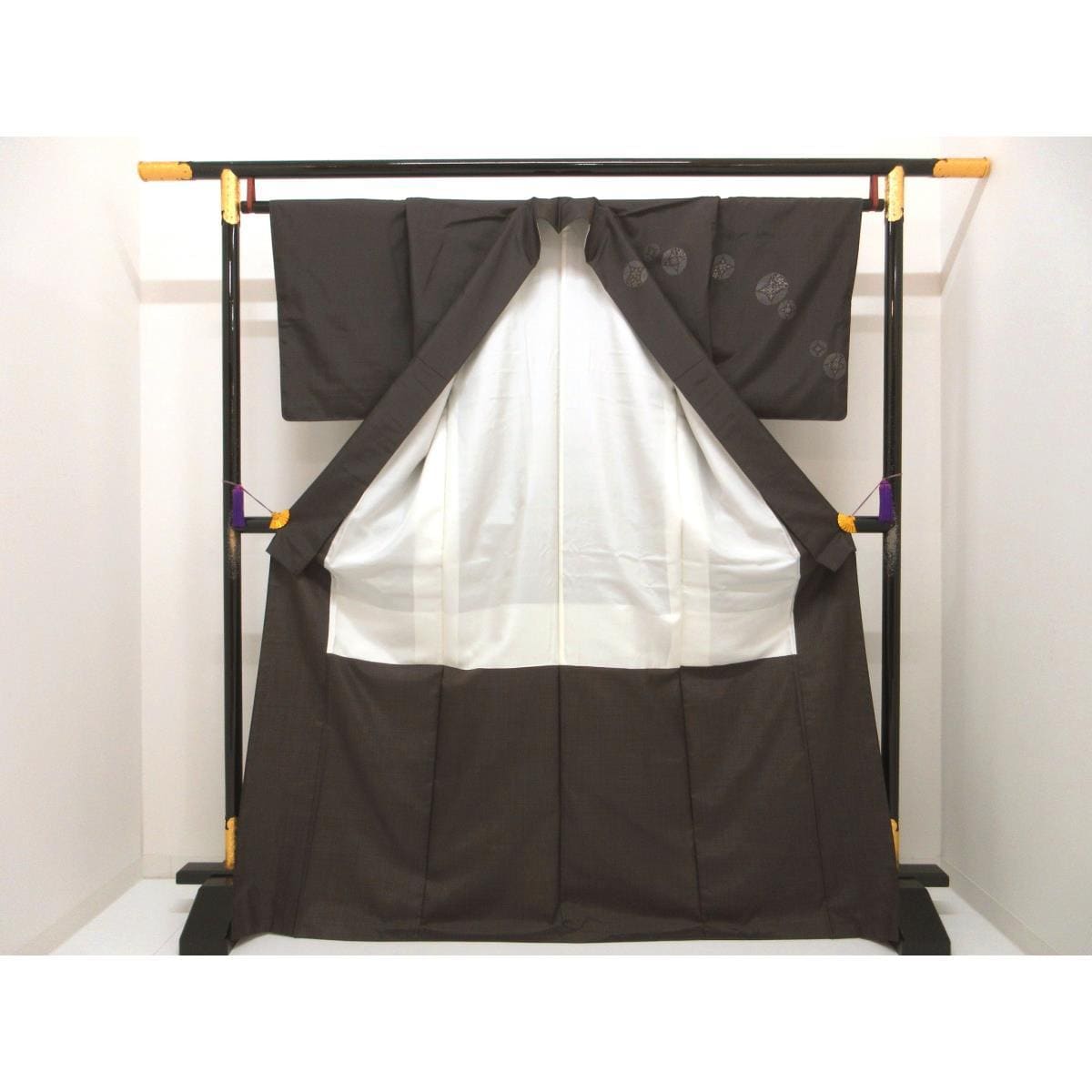 【未使用品】訪問着　身幅Ｌ寸【縞大島紬】