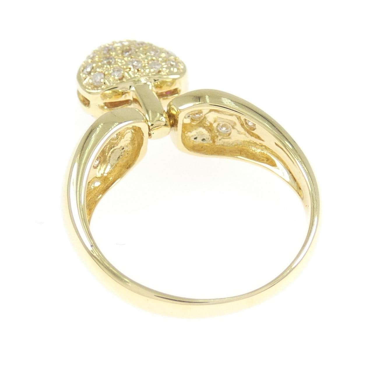 K18YG ルビー リング 0.22CT