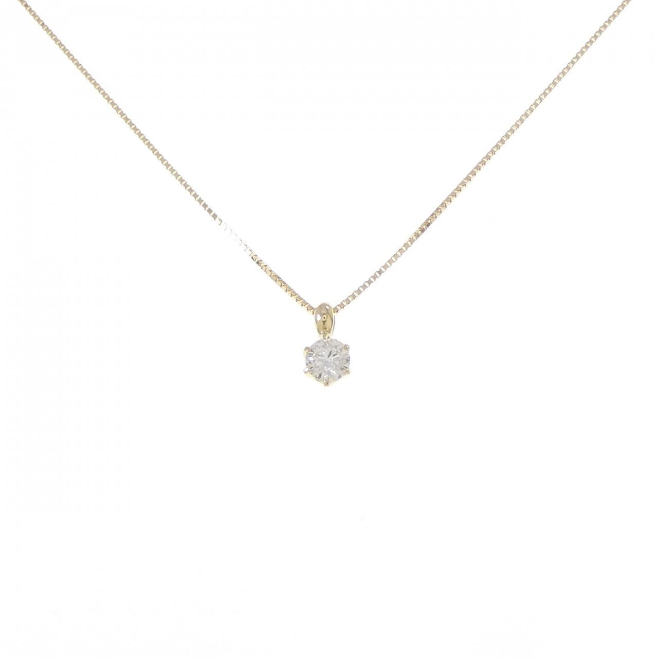 K18YG ソリティア ダイヤモンド ネックレス 0.20CT