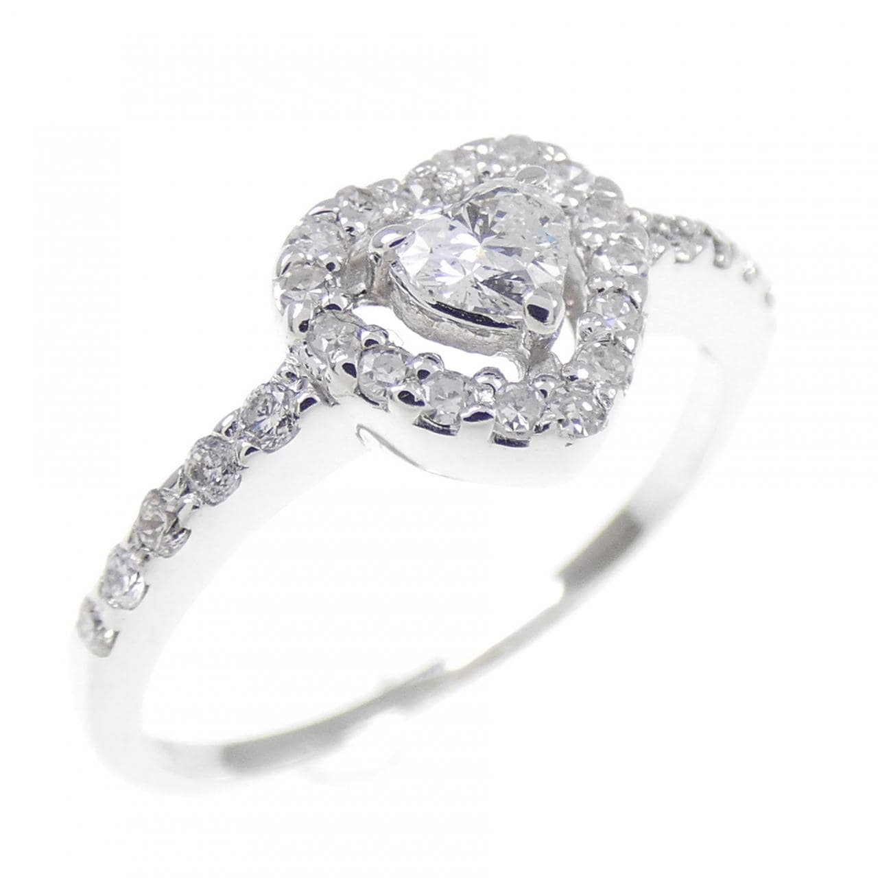 K14WG ハート ダイヤモンド リング 0.122CT