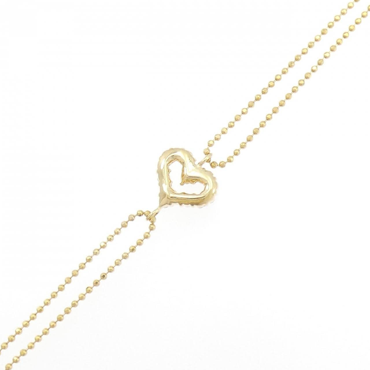 K18YG ハート ダイヤモンド ブレスレット 0.20CT