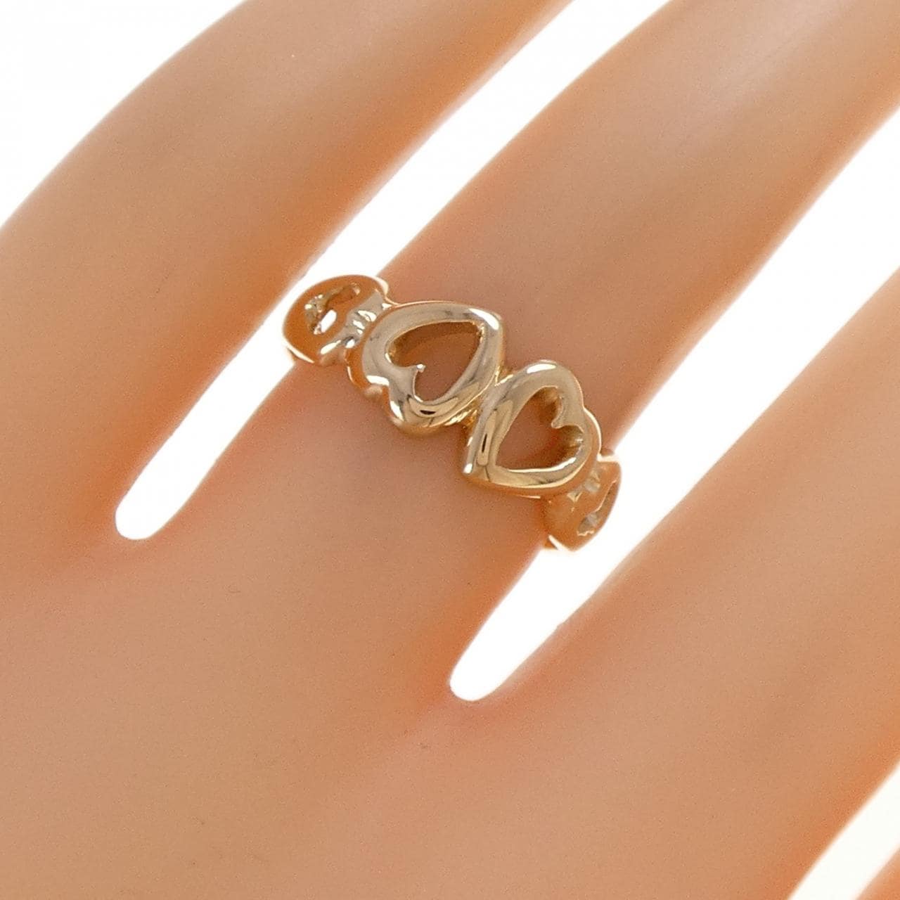 K18YG ハート リング