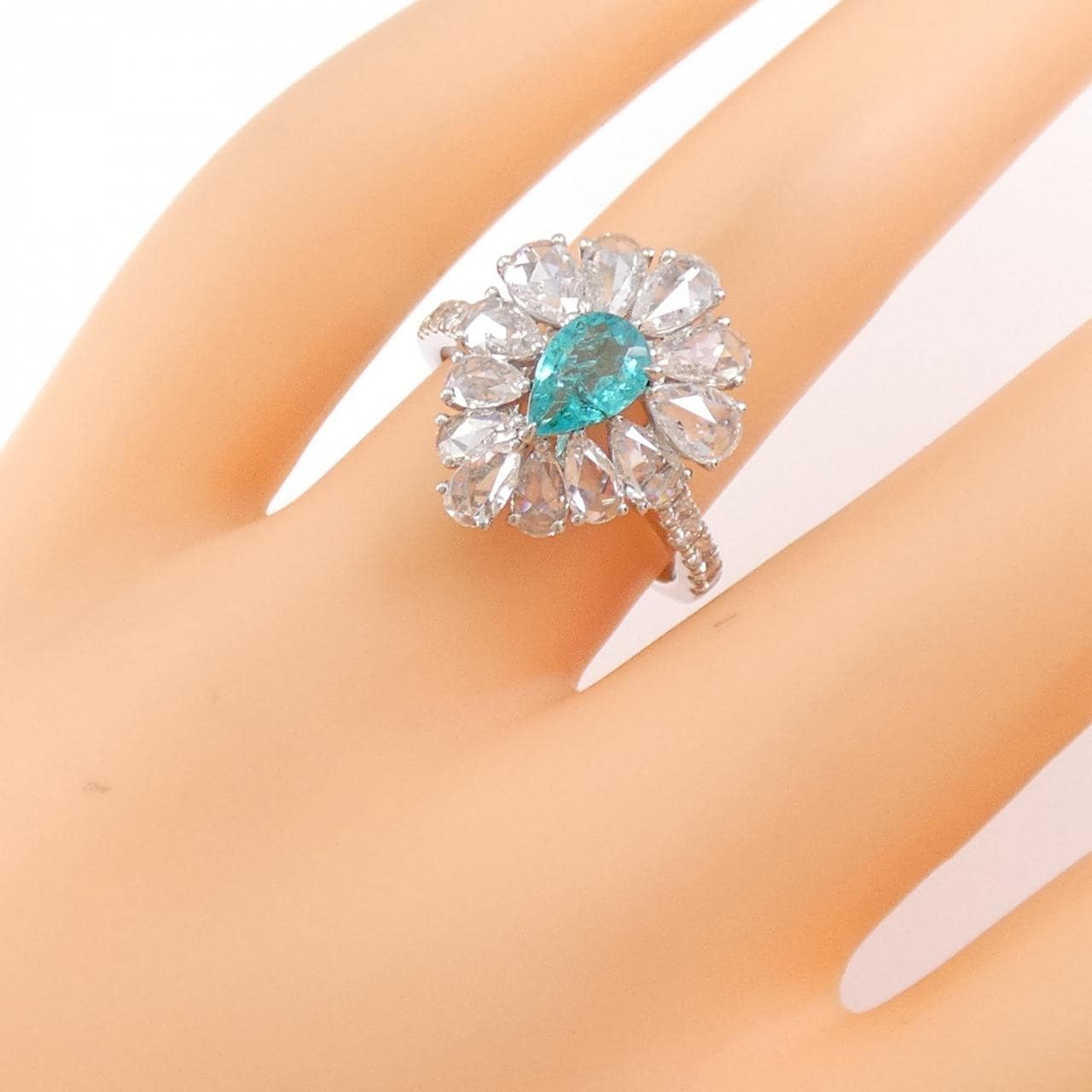 PT950 パライバトルマリン リング 0.50CT