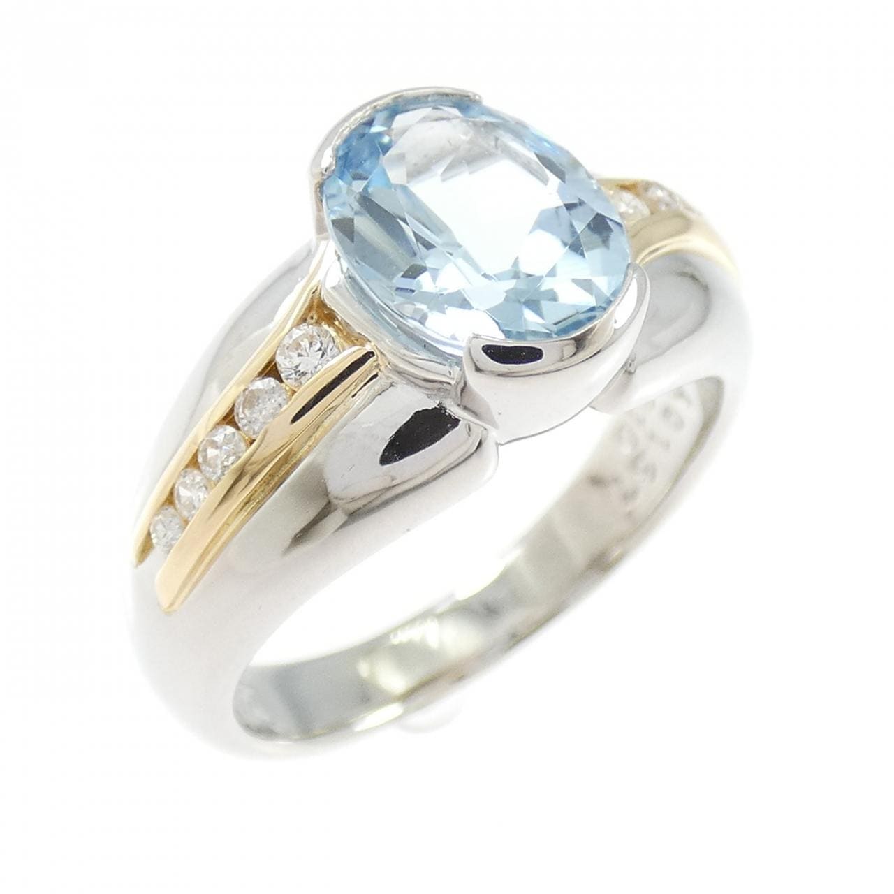 PT900/K18YG アクアマリン リング 1.37CT