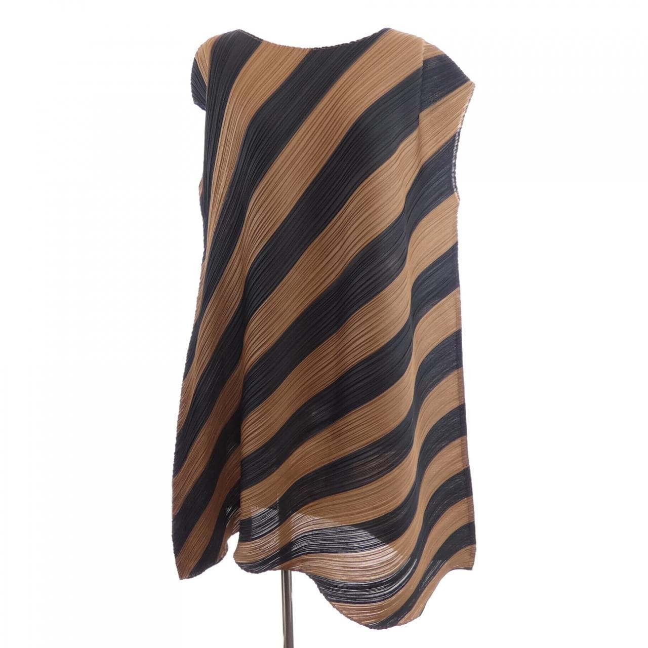 プリーツプリーズ PLEATS PLEASE 2015 ストライプ PP53-JH783 7570058 ワンピース