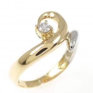 K18YG/PT900 ダイヤモンド リング 0.08CT