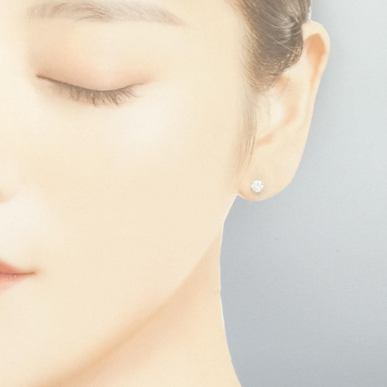 PT900 ソリティア ダイヤモンド ピアス 0.50CT