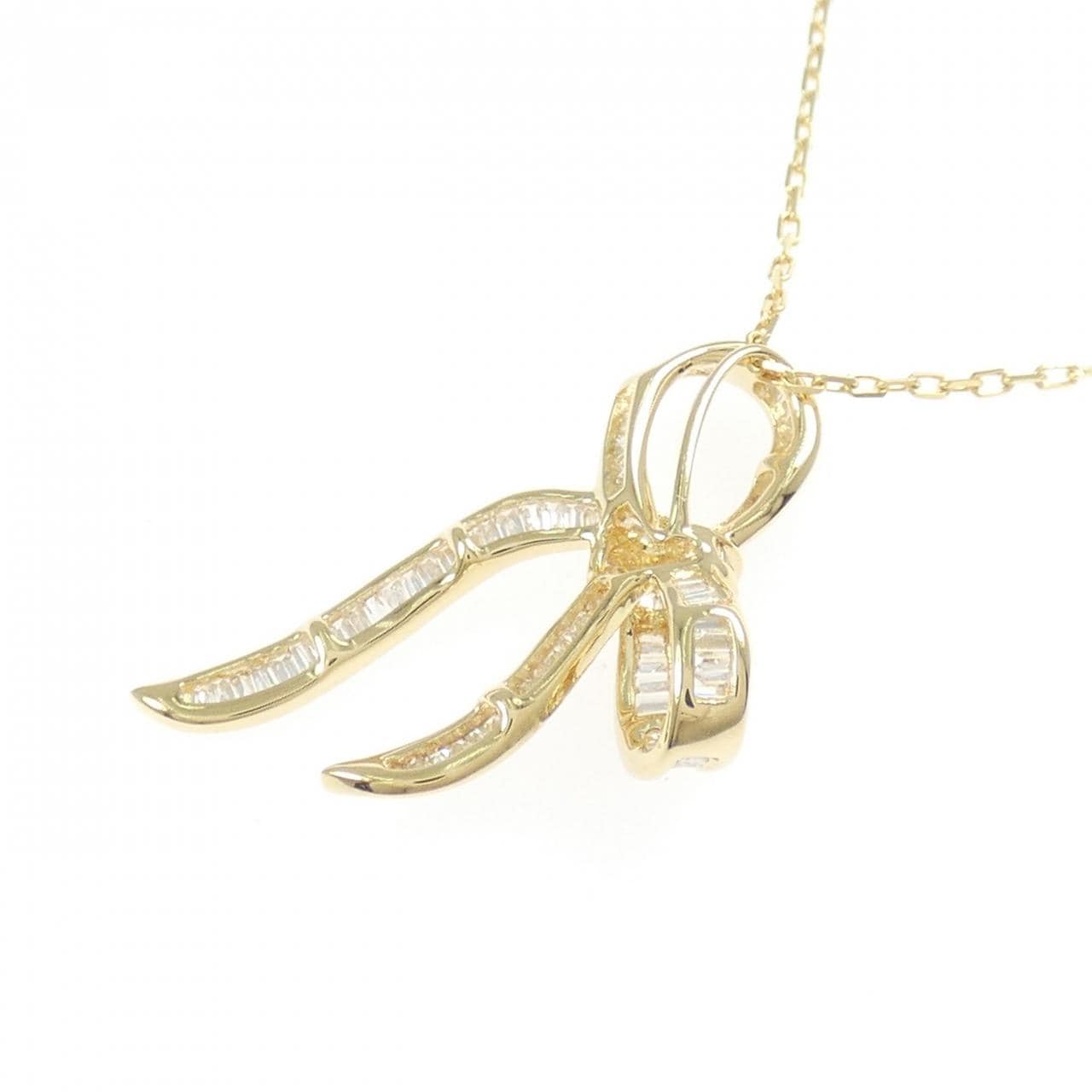 K18YG 丝带钻石项链 0.35CT