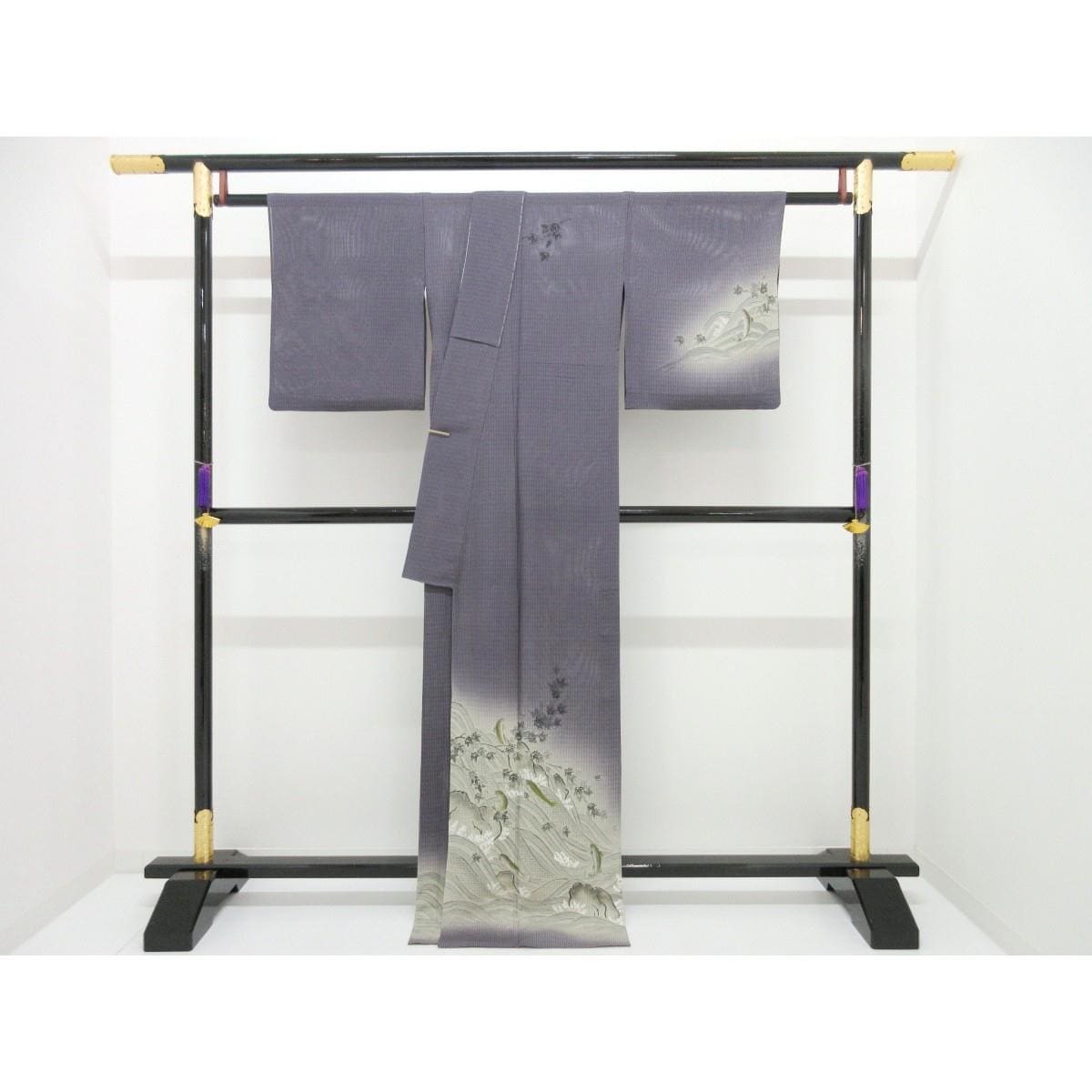 単衣　竪絽訪問着　刺繍加工ボカシ染