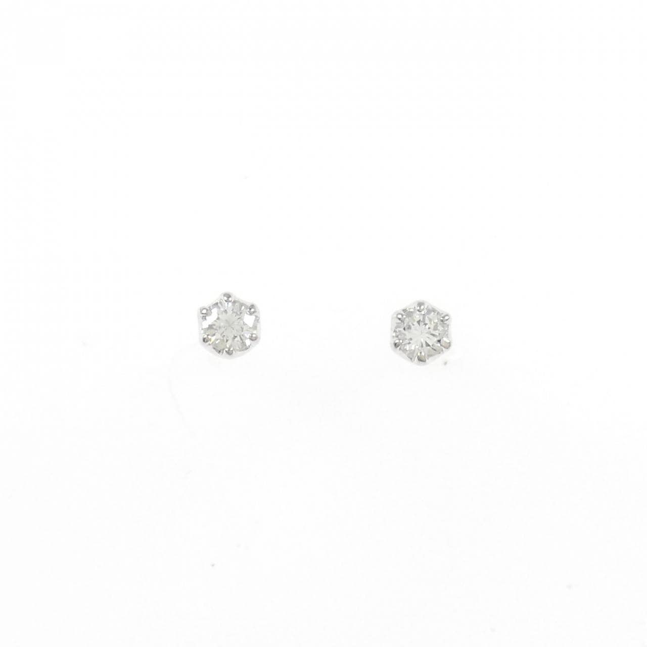 PT900 ソリティア ダイヤモンド ピアス 0.10CT