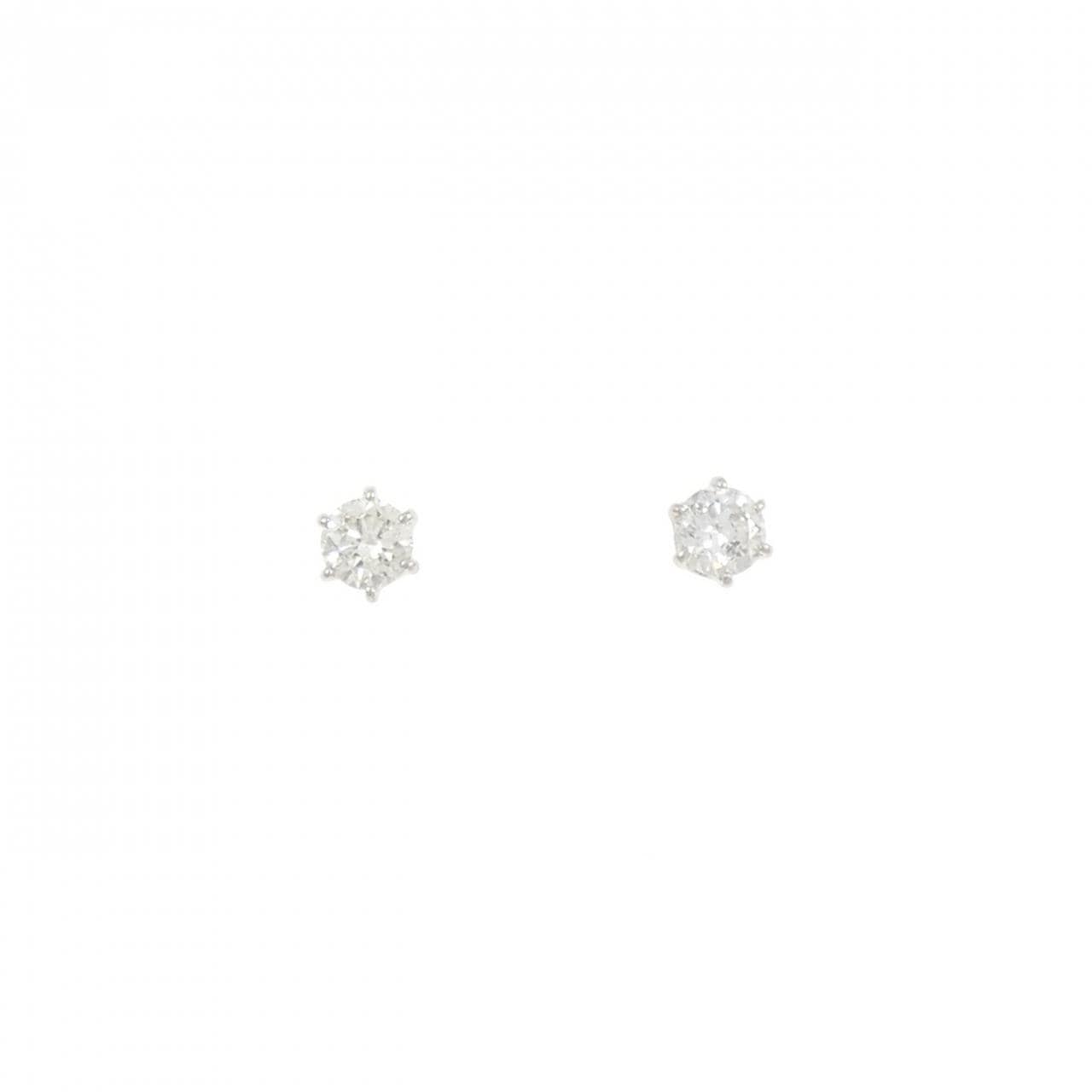 PT900 ソリティア ダイヤモンド ピアス 0.50CT