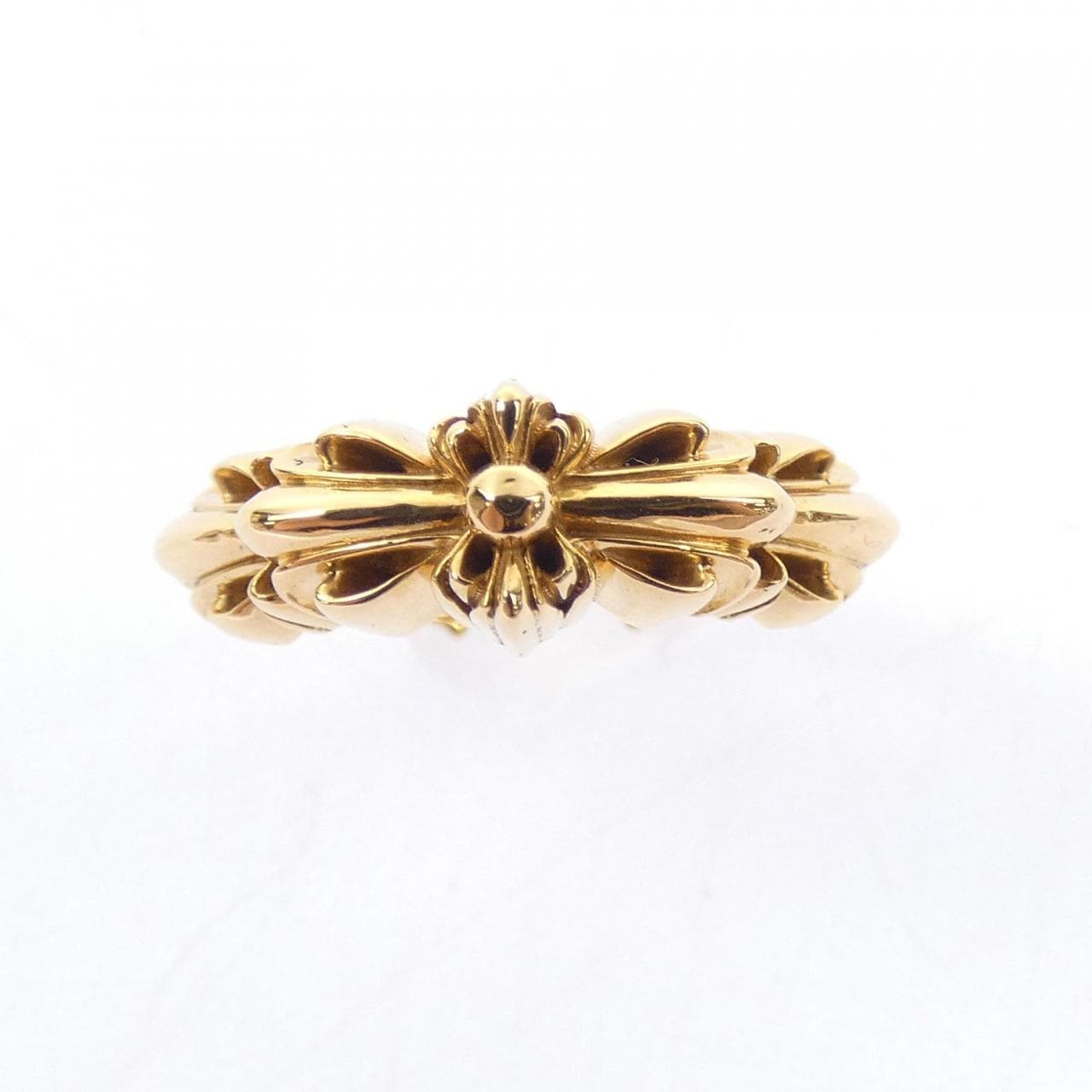 クロムハーツ CHROME HEARTS BABY CLSC DBL FLRL CRS OPEN GLD 207159922GLD RING