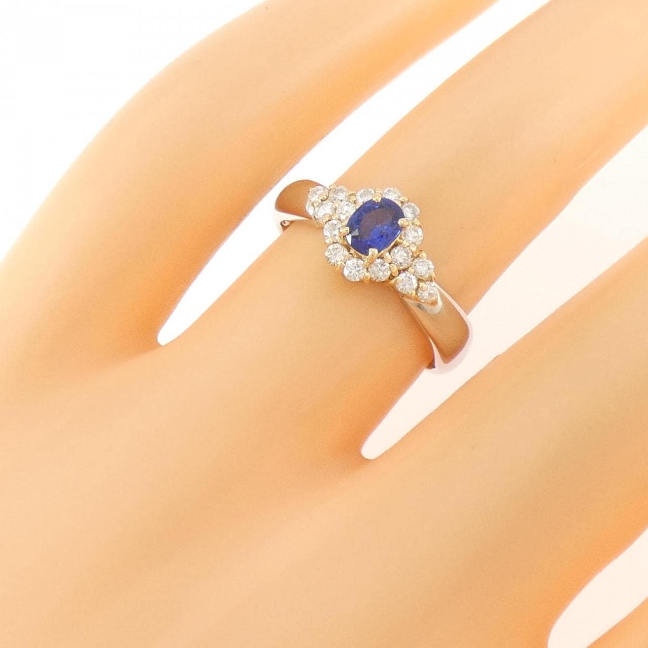 PT900/K18YG サファイヤ リング 0.30CT