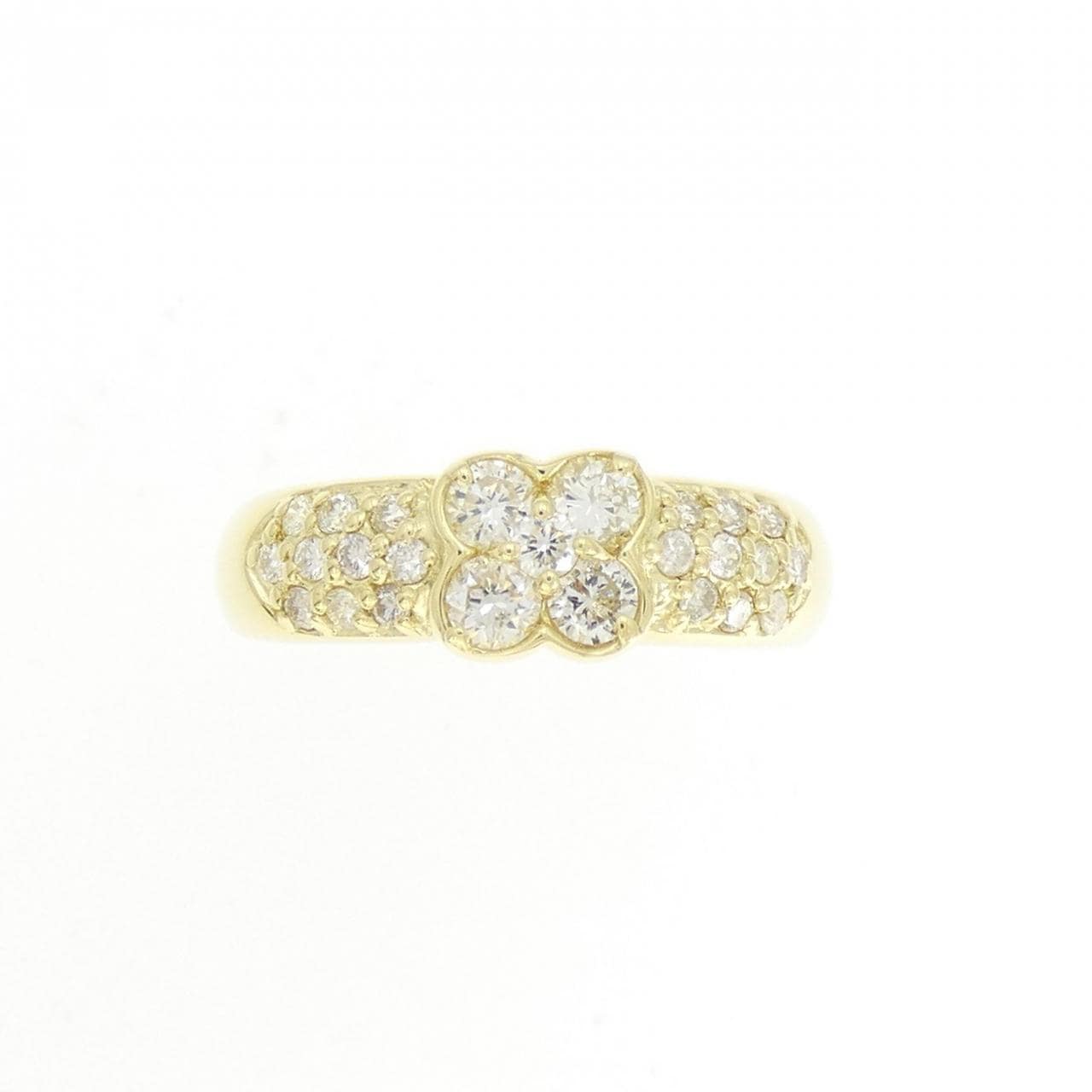 K18YG フラワー ダイヤモンド リング 0.50CT