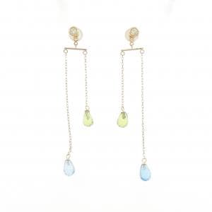 K18YG カラーストーン ピアス