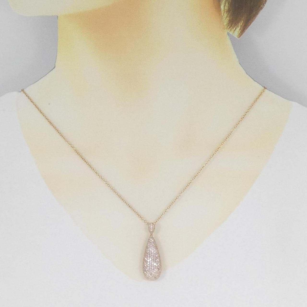 750PG/K18PG ダイヤモンド ネックレス 1.70CT