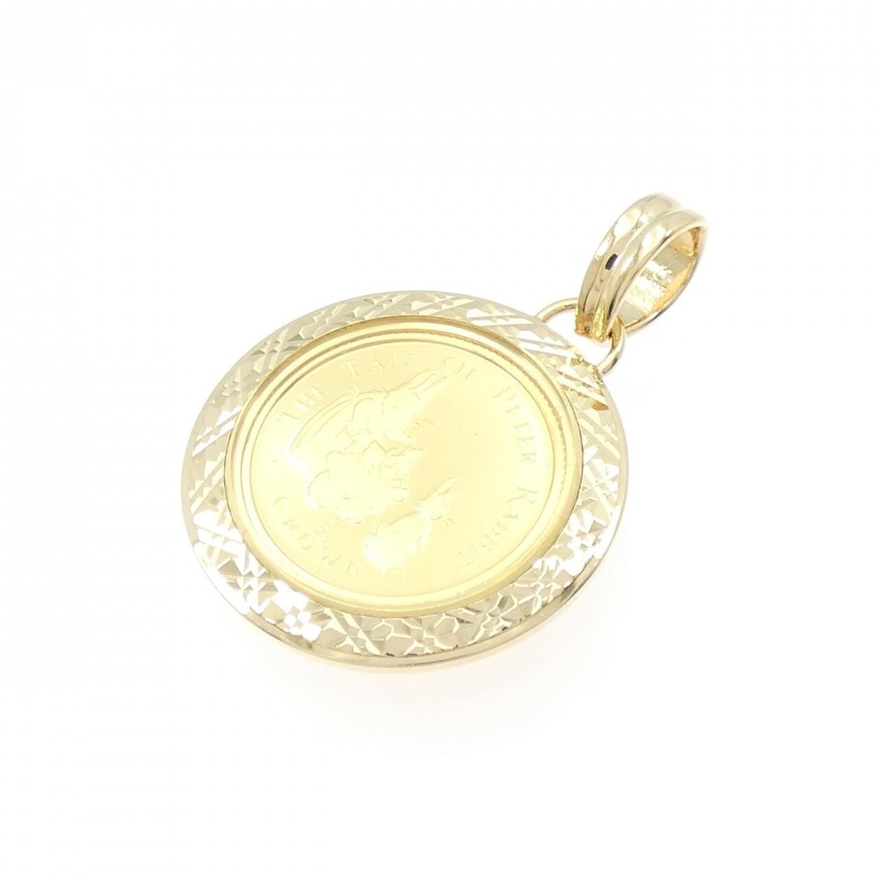 K18YG(枠) コイン ペンダント