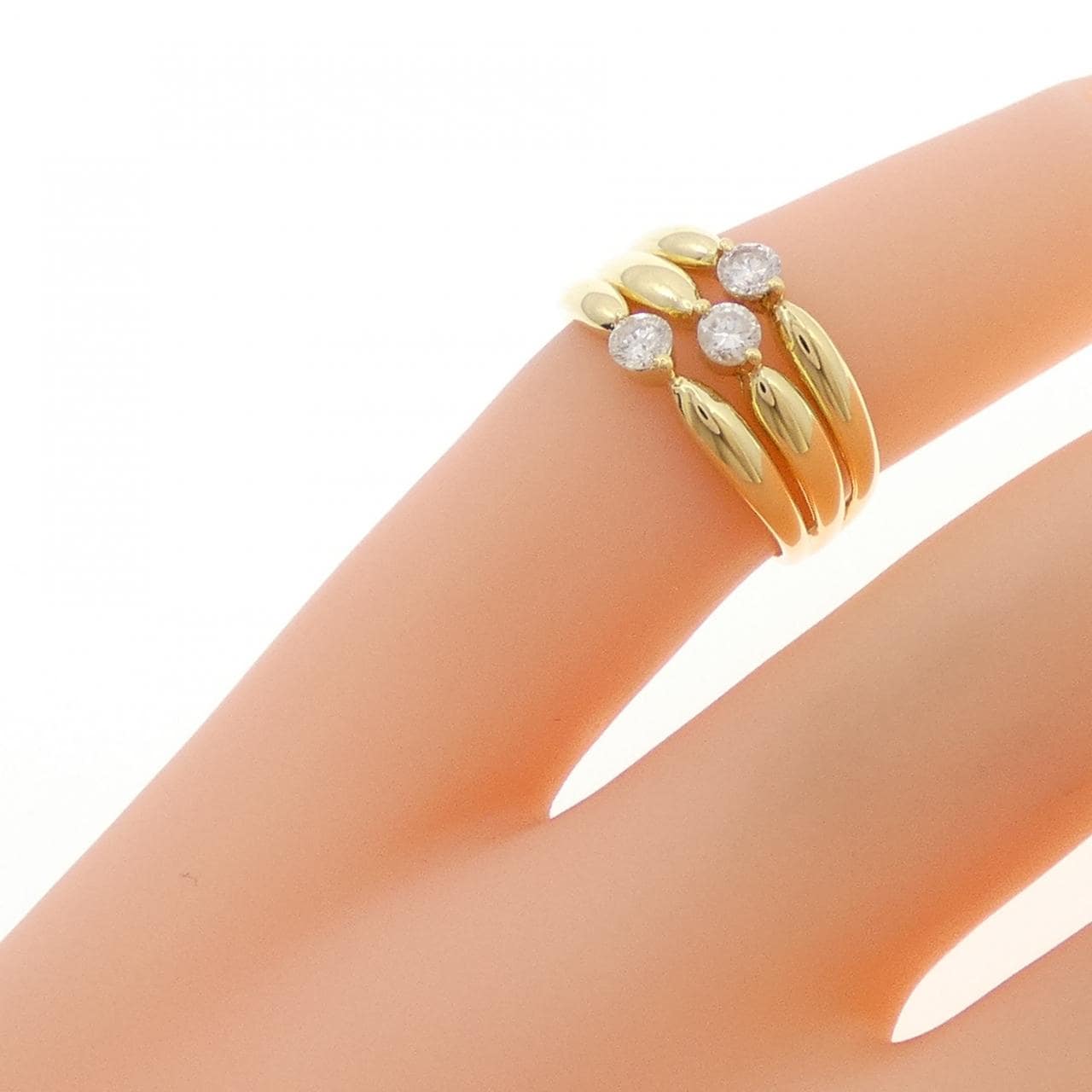 K18YG ダイヤモンド ピンキー リング 0.22CT