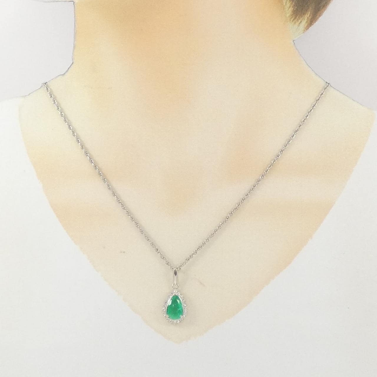 PT900/PT850 エメラルド ネックレス 1.94CT