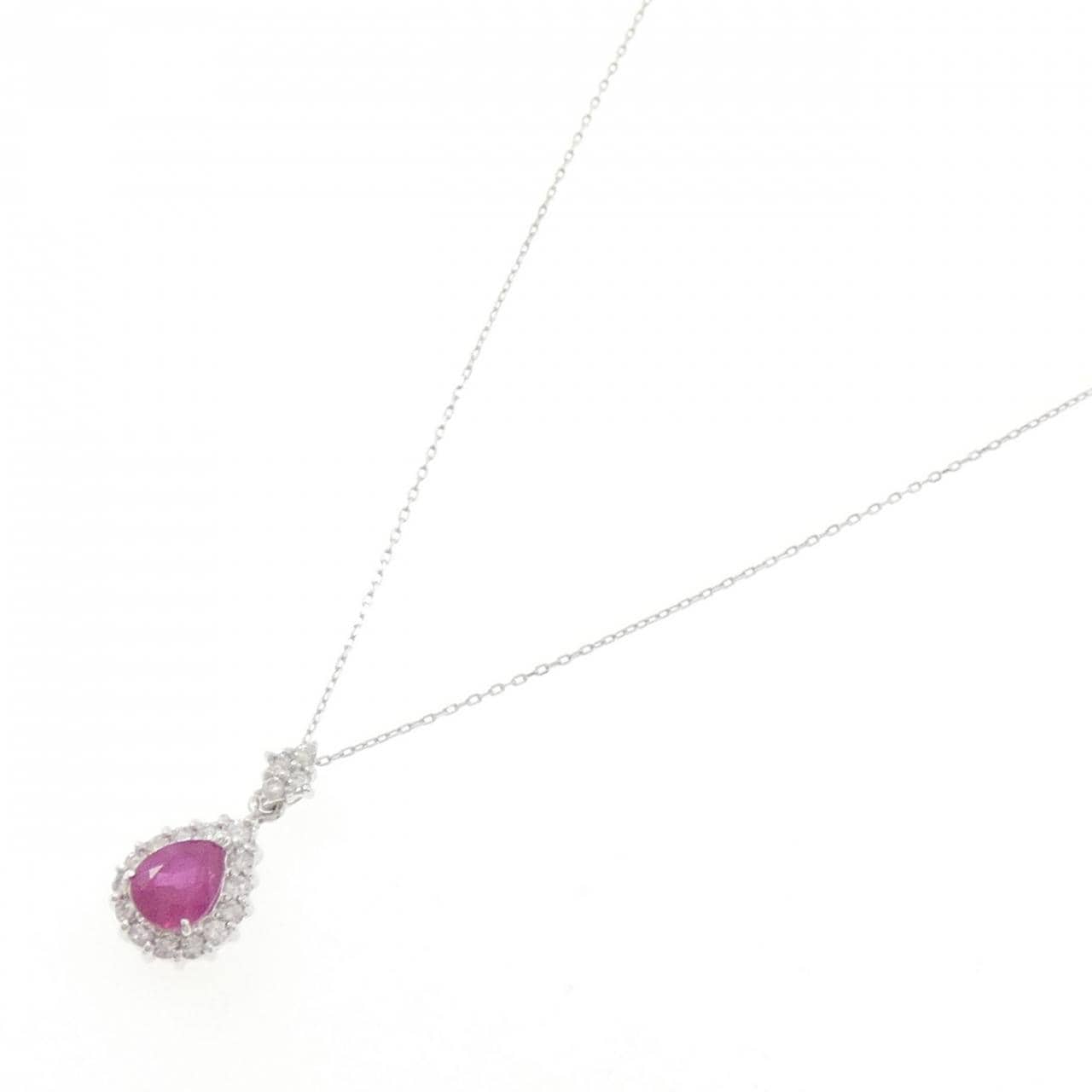K18WG ルビー ネックレス 1.010CT