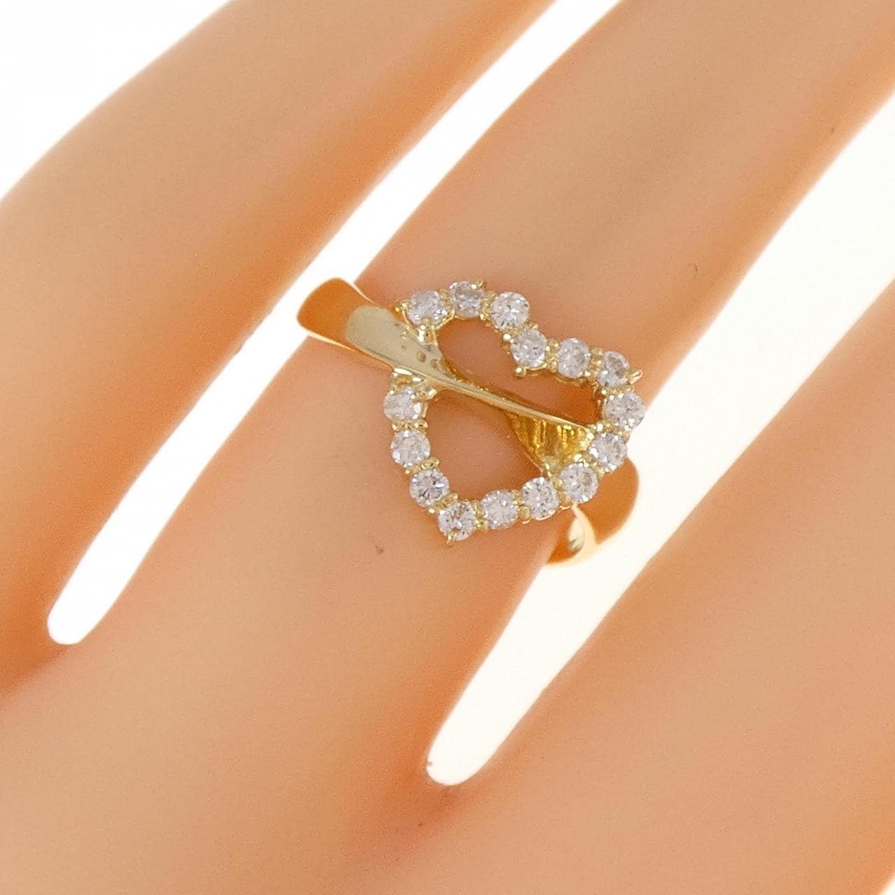 K18YG ハート ダイヤモンド リング 0.30CT