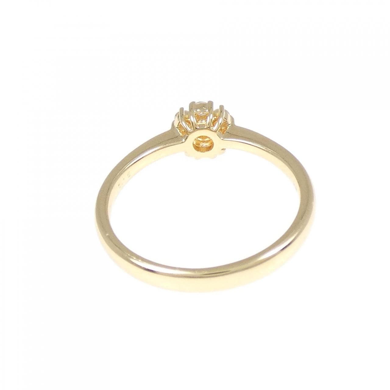 [Remake] K18YG Flower Diamond Ring 0.15CT