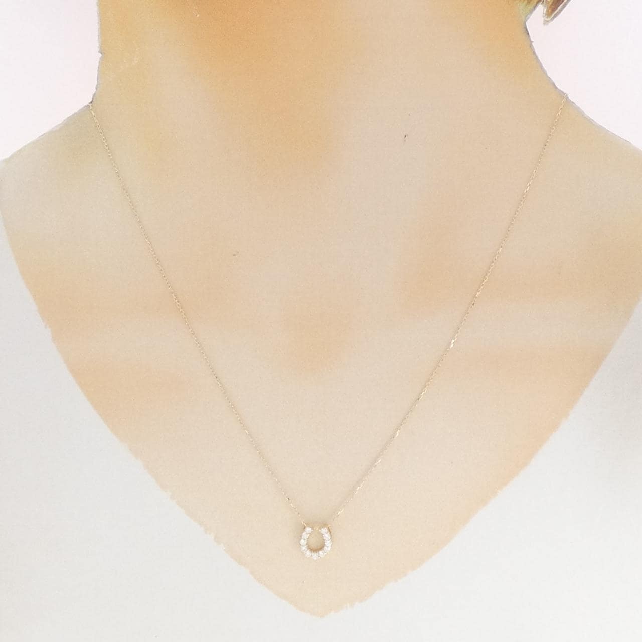 【リメイク】K10YG ホースシュー ダイヤモンド ネックレス 0.20CT