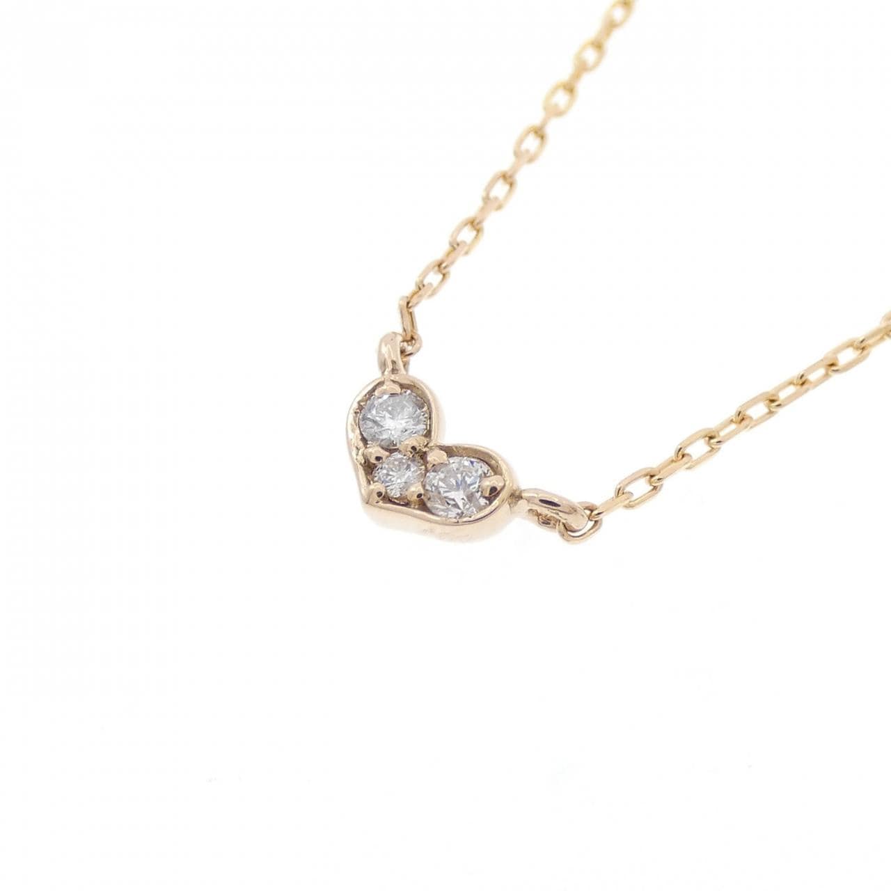 K18YG ハート ダイヤモンド ネックレス 0.05CT