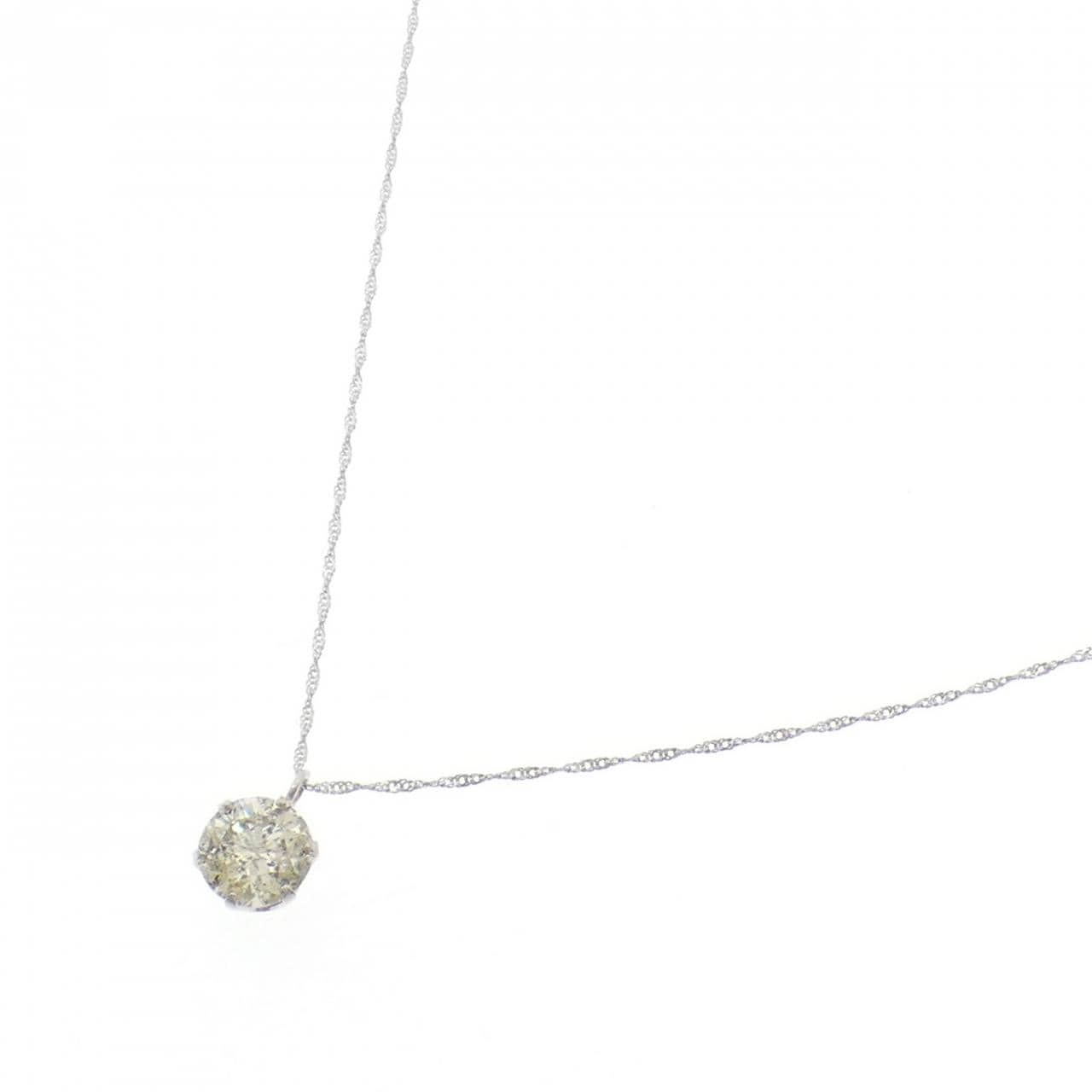 PT900/PT850 ソリティア ダイヤモンド ネックレス 0.90CT