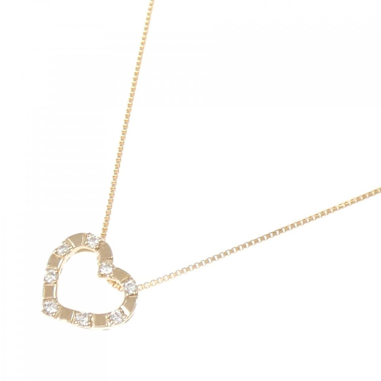 K18PG ハート ダイヤモンド ネックレス 0.08CT