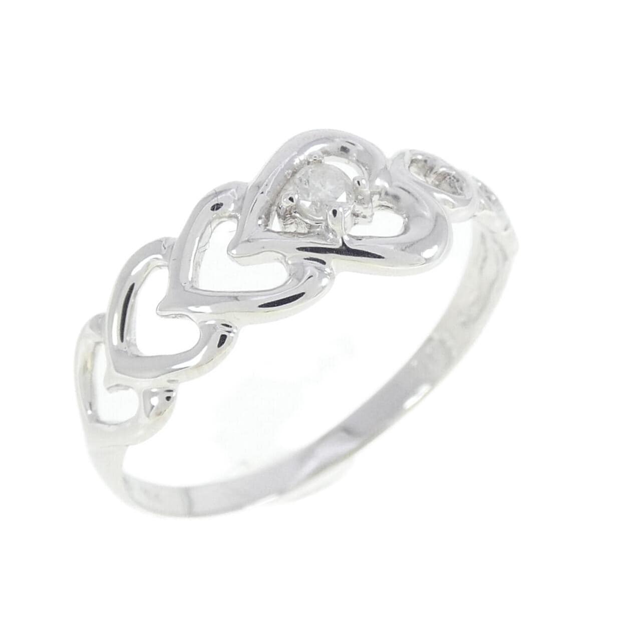 K14WG ハート ダイヤモンド リング 0.03CT