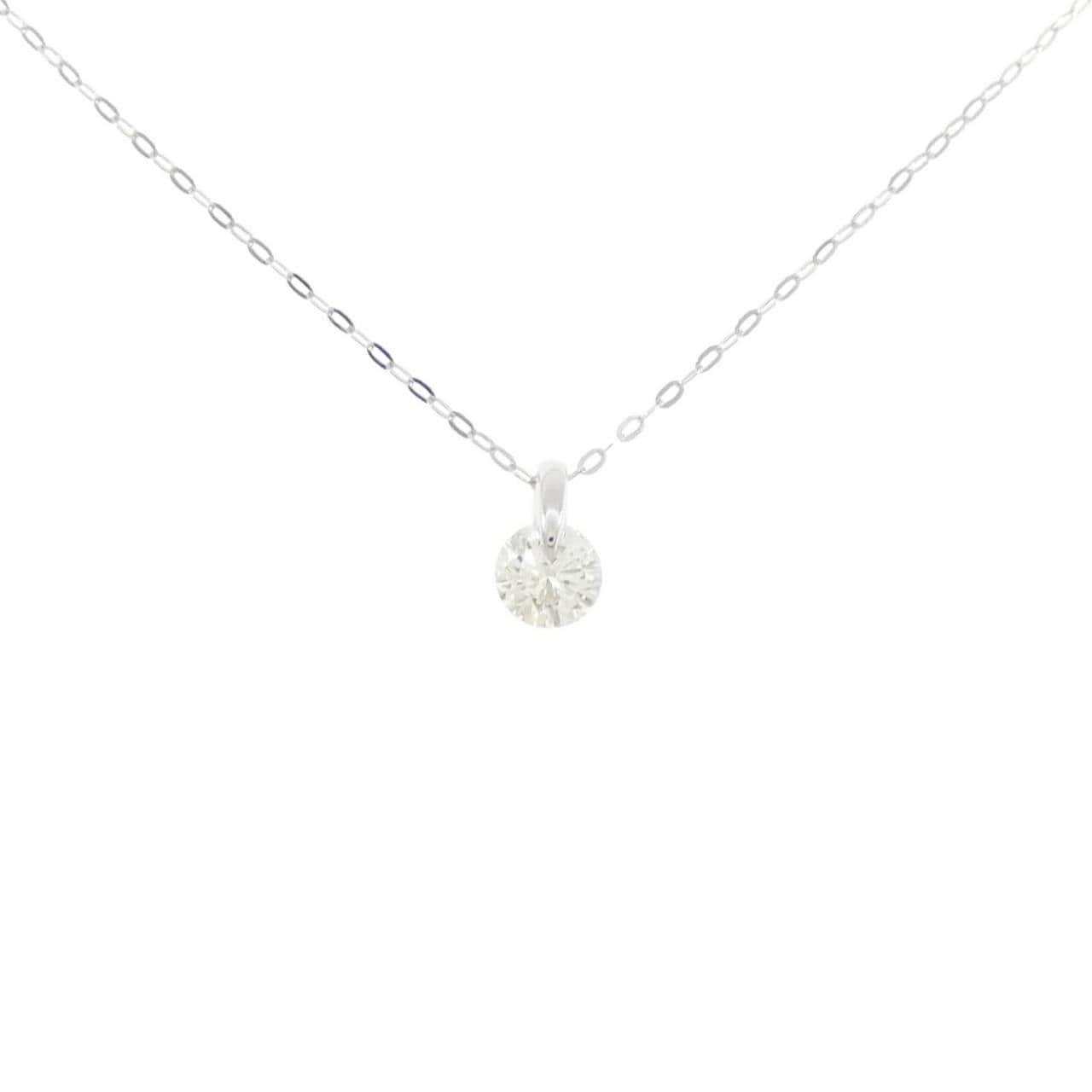 K18WG ソリティア ダイヤモンド ネックレス 0.50CT