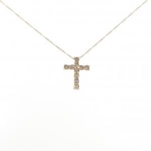 K18YG クロス ダイヤモンド ネックレス 0.5CT