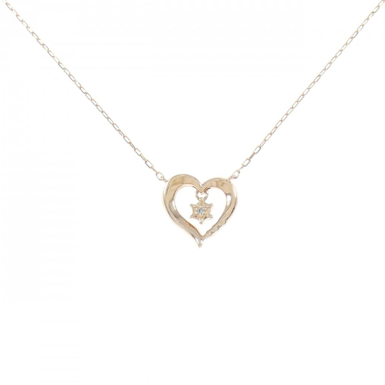 4゜C heart white Topaz necklace