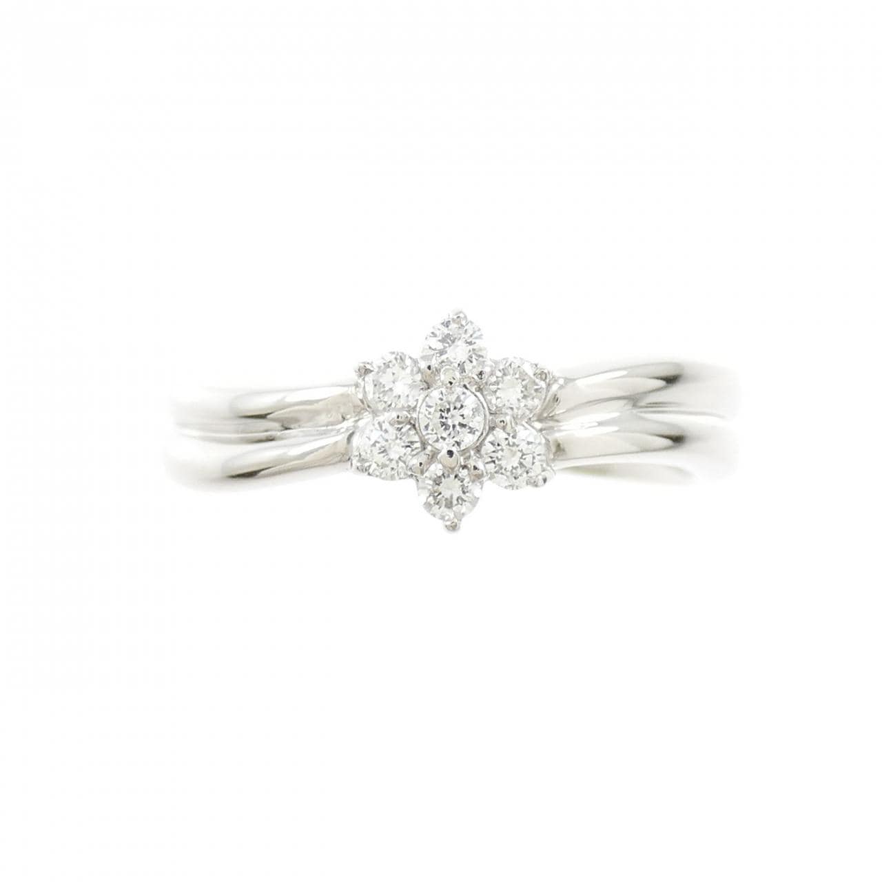 PT900 フラワー ダイヤモンド リング 0.14CT