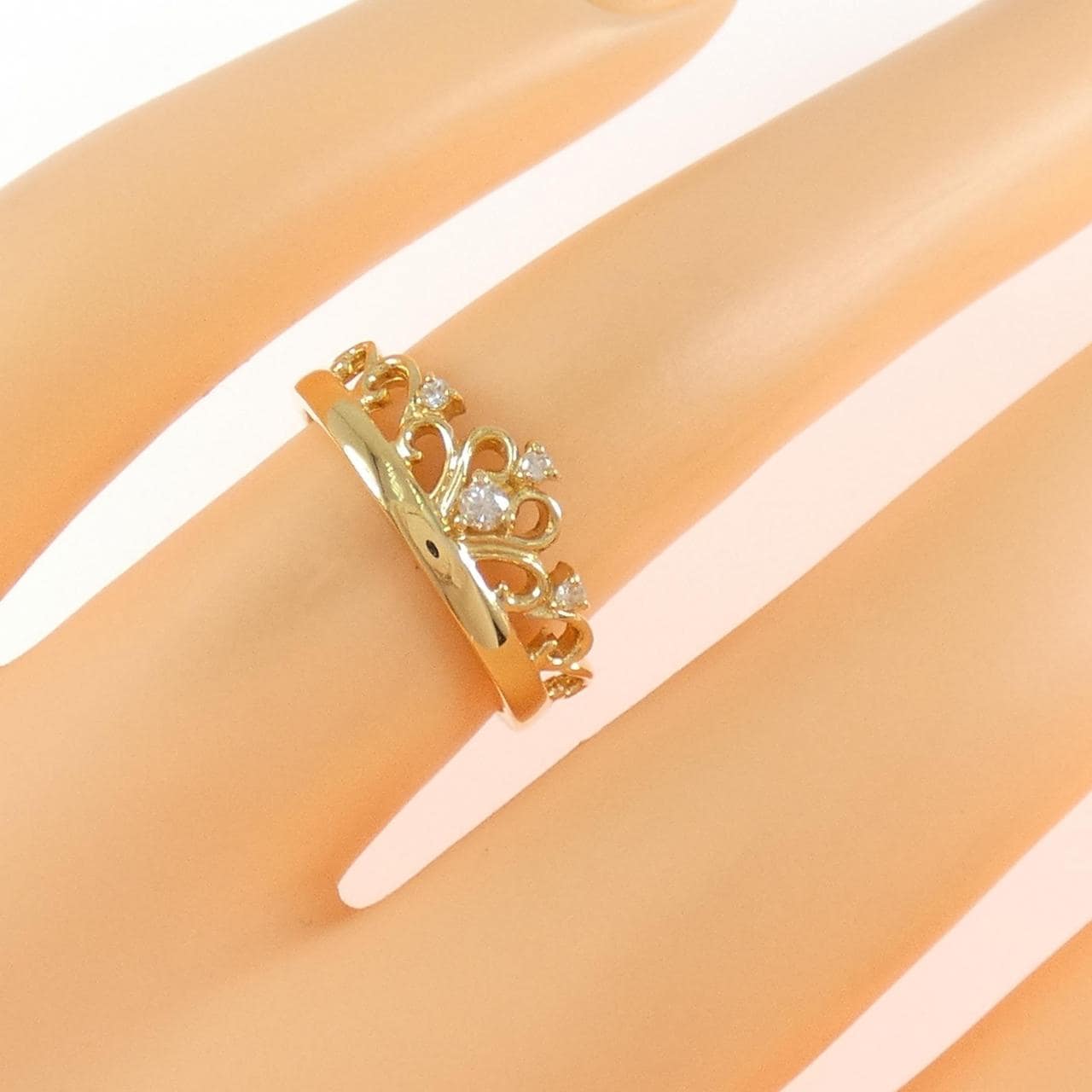 K18YG ティアラ ダイヤモンド リング 0.06CT