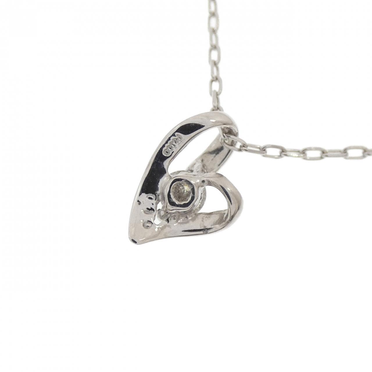 PT900/PT850 ハート ダイヤモンド ネックレス 0.10CT