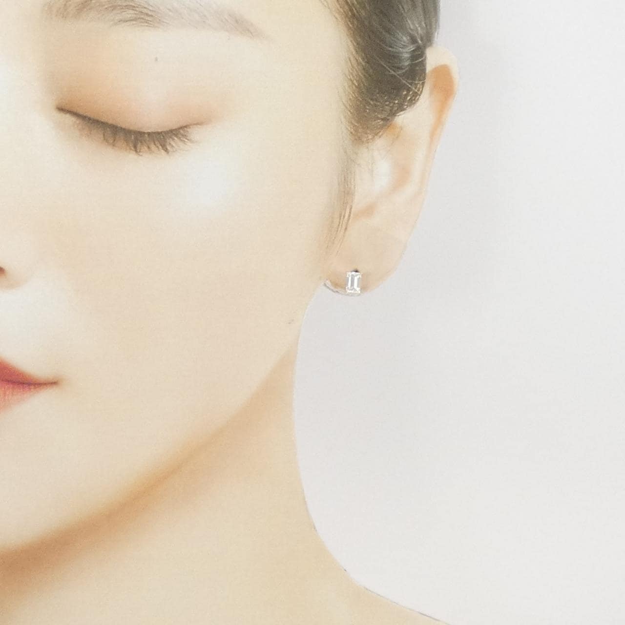 K18YG/ST ダイヤモンド ピアス 0.489CT 0.516CT E VS2-SI1 ファンシーカット