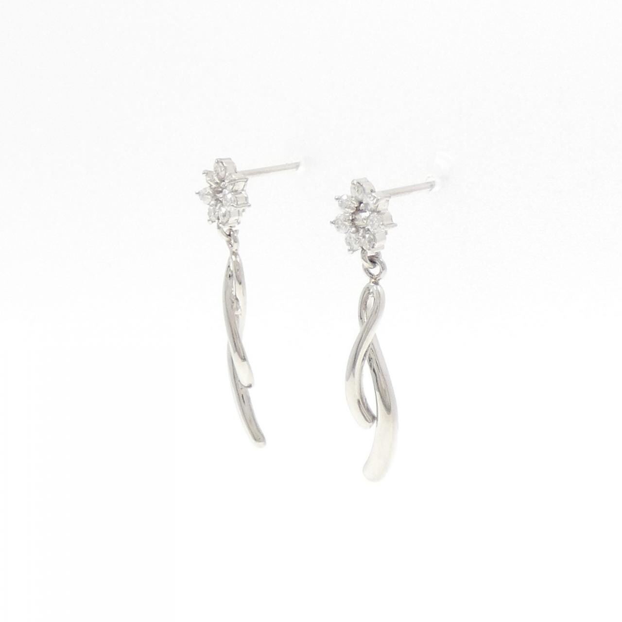 PT900 ダイヤモンド ピアス 0.14CT