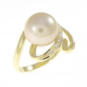 K18YG 白蝶パール リング 10.0mm