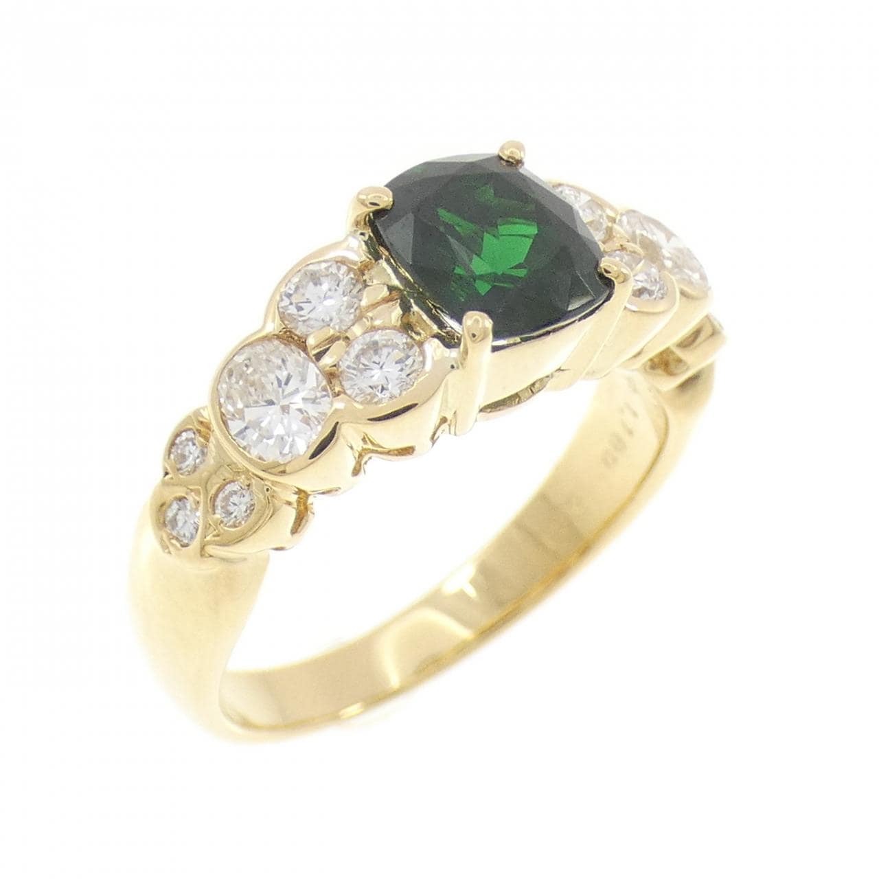 K18YG グリーンガーネット リング 1.180CT