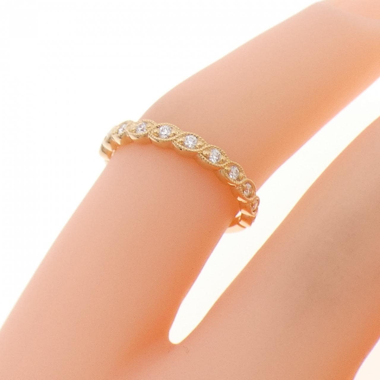 K18PG ダイヤモンド ピンキーリング 0.08CT