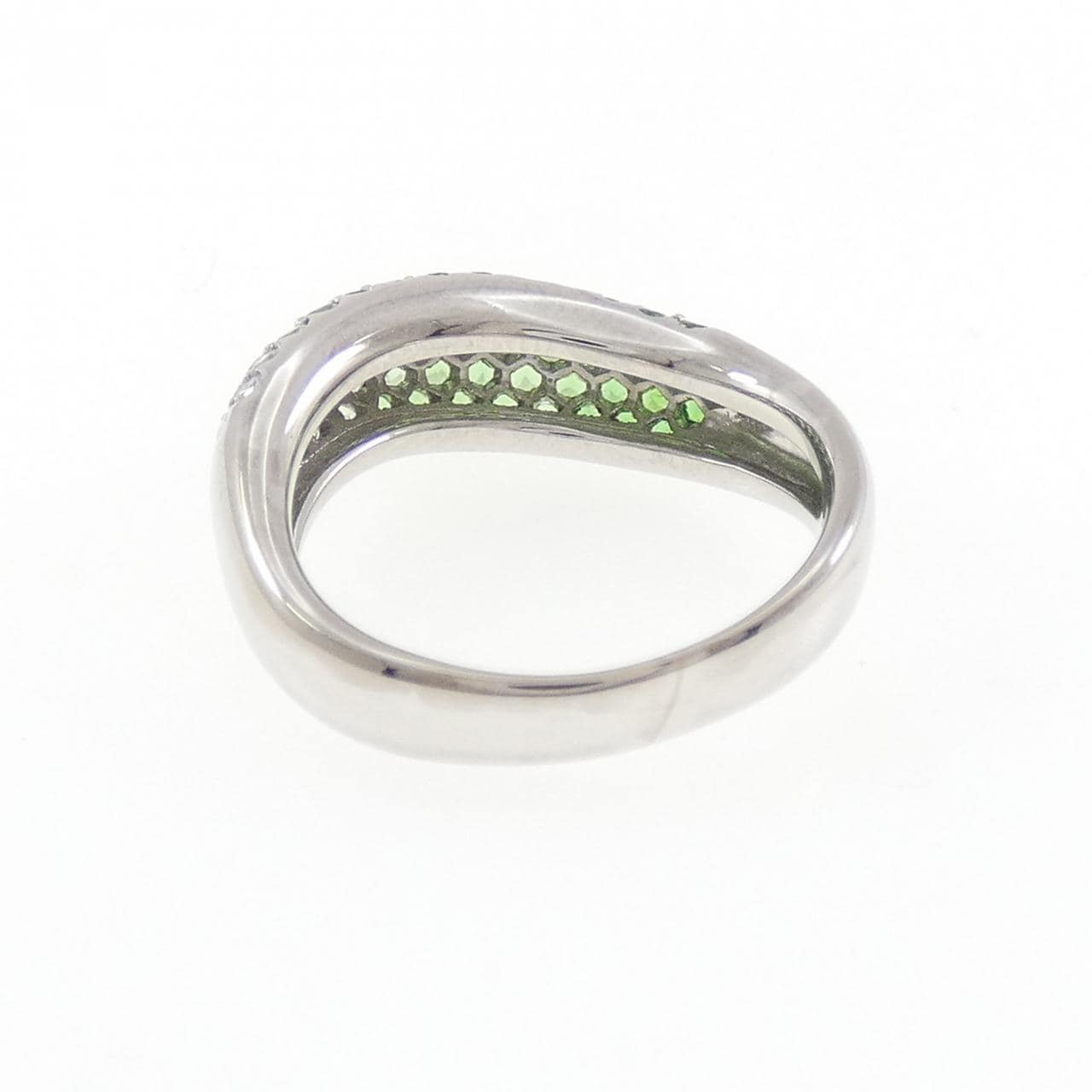 K18WG グリーンガーネット リング 1.14CT