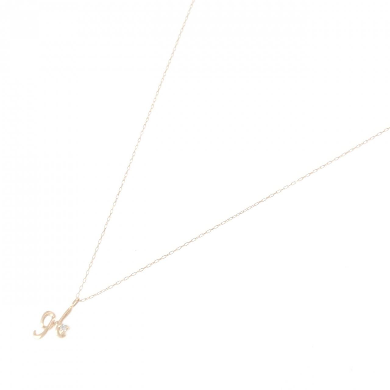 コメ兵｜K10PG イニシャルH ダイヤモンド ネックレス 0.01CT