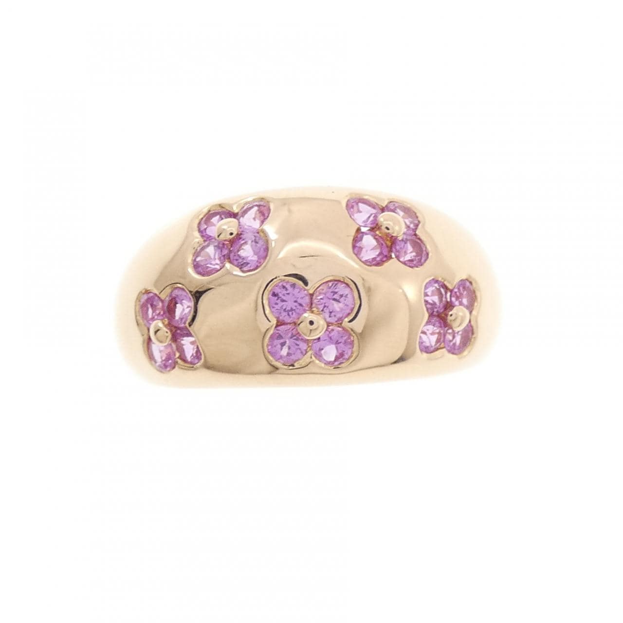 750PG フラワー サファイヤ リング 0.68CT
