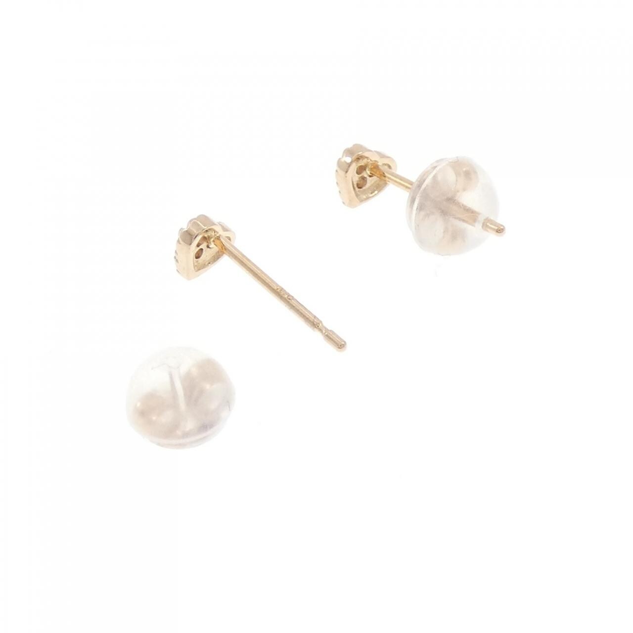 K18PG Heart Diamond Earrings 0.04CT