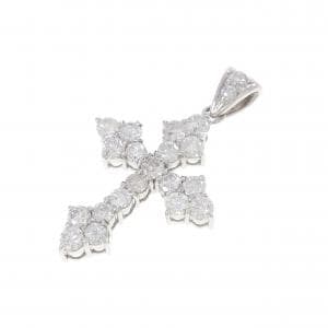 PT900 クロス ダイヤモンド ペンダント 1.00CT