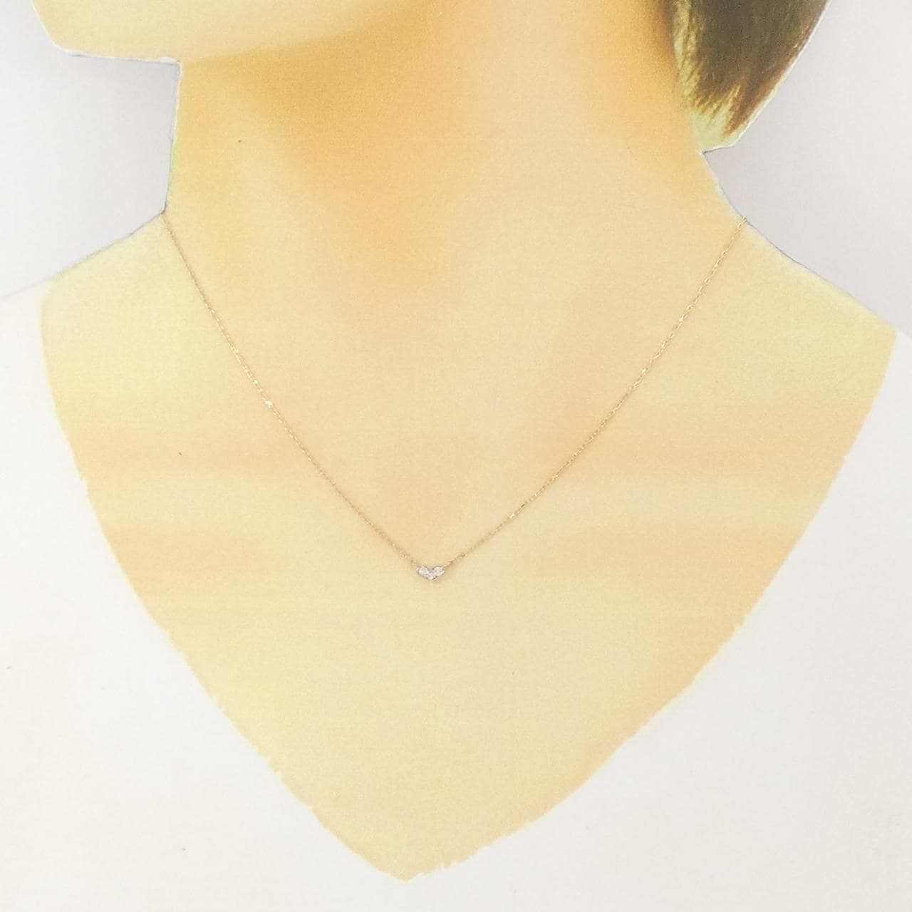 K18YG ハート ダイヤモンド ネックレス 0.05CT