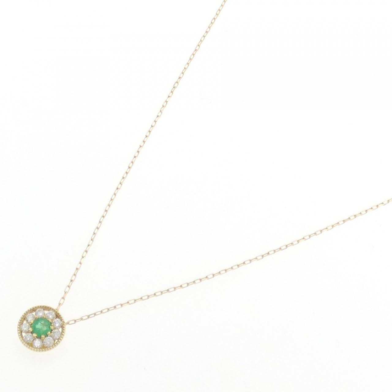 K18YG エメラルド ネックレス 0.12CT